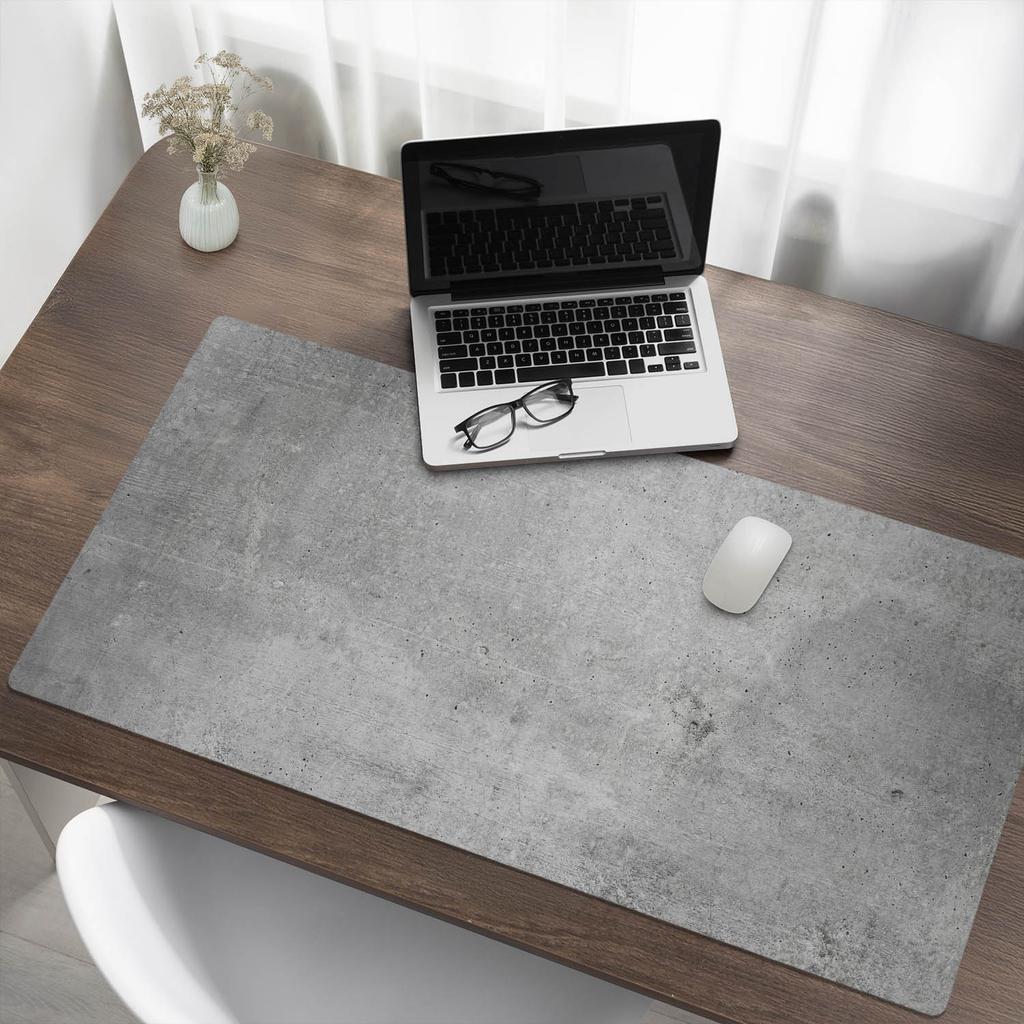 Vinyl Desk Mat with Stylish Concrete Texture Print 120x60 Cm