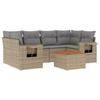 VidaXL Salon de Jardin avec Coussins 7 pcs, Canapés de Terrasse, Ensemble de Meubles de Patio, Mobilier d'Extérieur, Beige 3224463