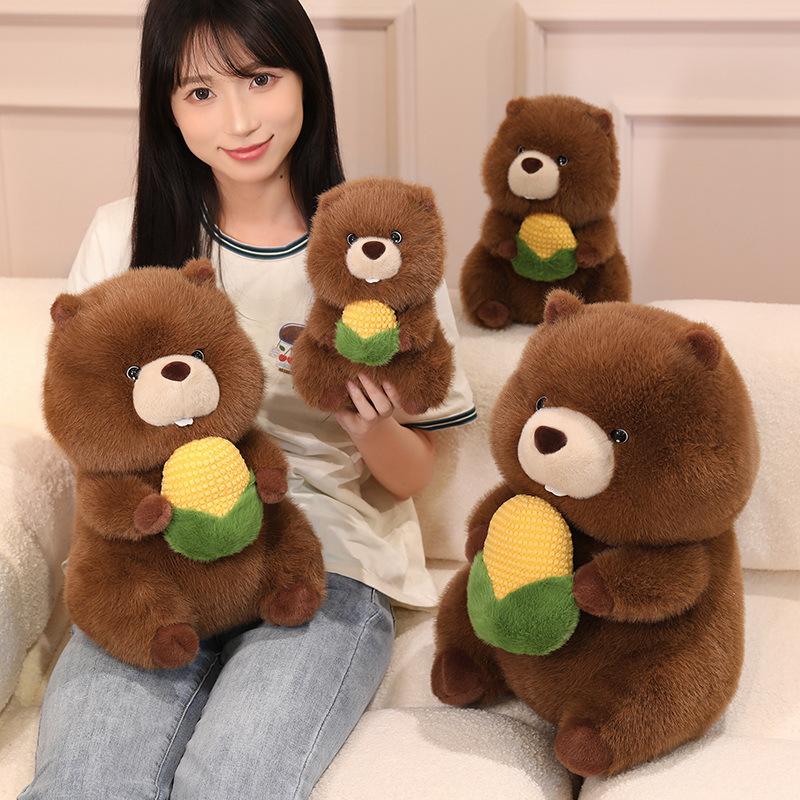 Cute Apple Groundhog Doll Plush Toy Little Hamster Mouse Doll Girl Company Soothing Doll