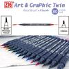 Kuretake Art Graphic Twin Marker 80 Colors & RB+F TUT-95/80V-2