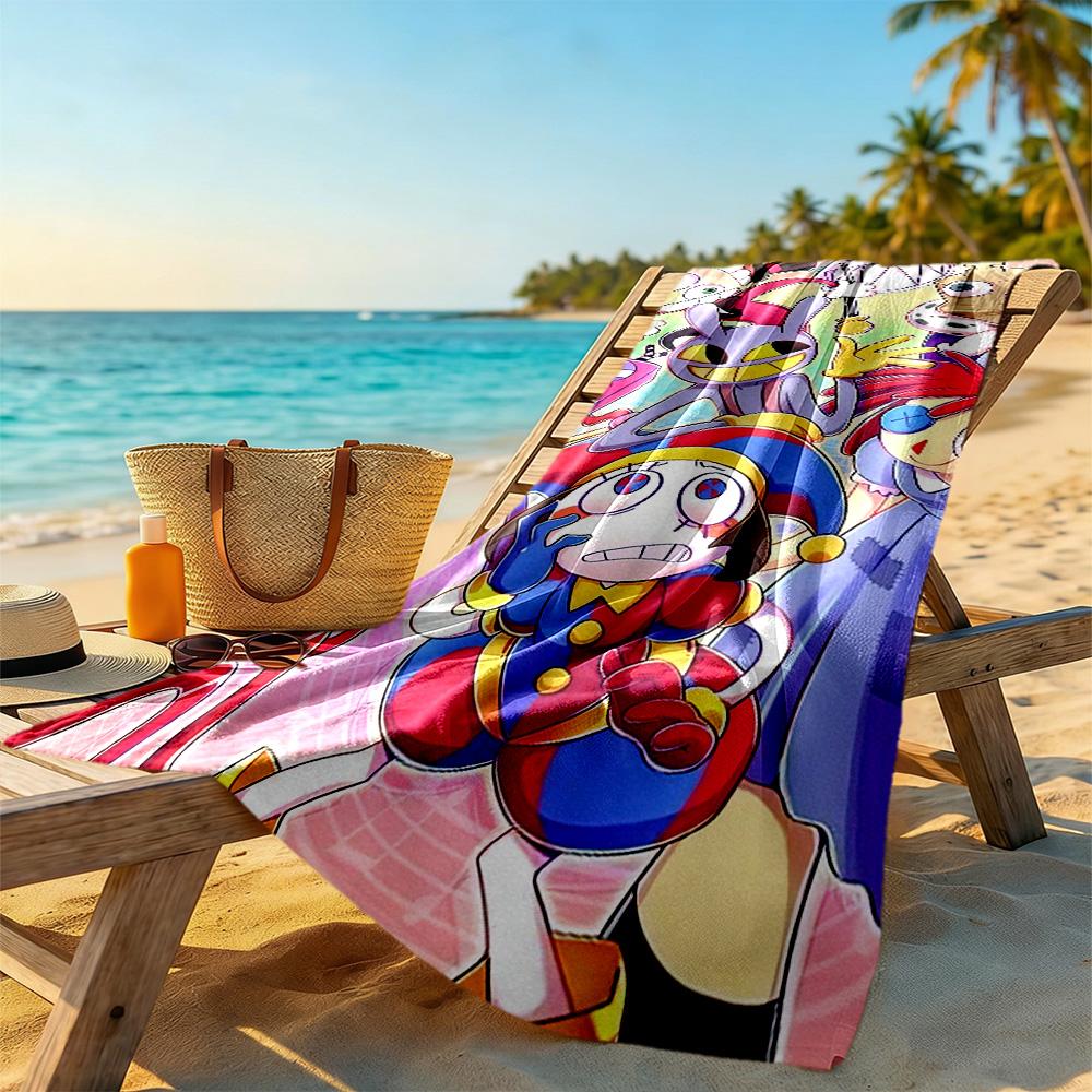 Digital Circus Beach Towel Soft Durable Quick-Dry Comfortable Lightweight Suitable for Sports, Travel, Swimming, Yoga, Bathroom, Beach, And Pool