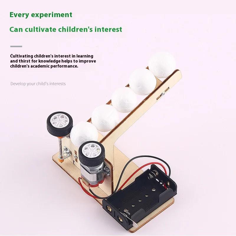 Diy Automatic Ball Server Machine Stem Science Toy Kinetic Energy Transfer Experiment Kids Handmade Assembly Educational Tool