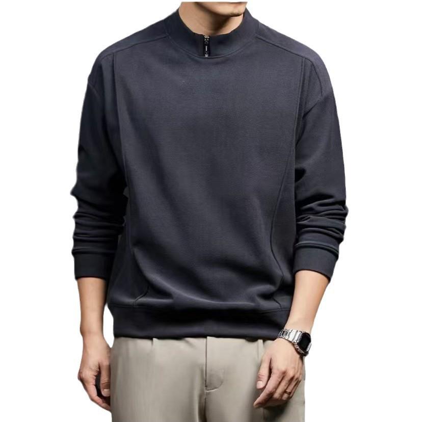 Men's Fleece Zipper Stand Collar Warm Pullover Shirt for Autumn & Winter
