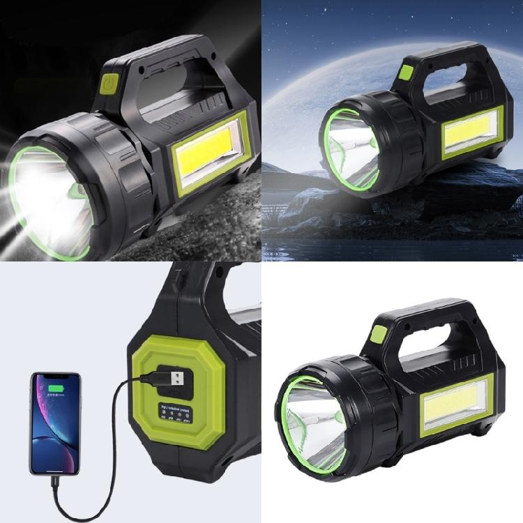 Solar Flashlight Rechargeable Outdoor Waterproof Spotlights LED Work Light Searchlight Light for Camping Emergencies
