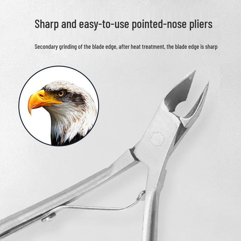 Stainless Steel Cuticle Nipper & Ingrown Nail Clipper - Double Fork Eagle Beak Design
