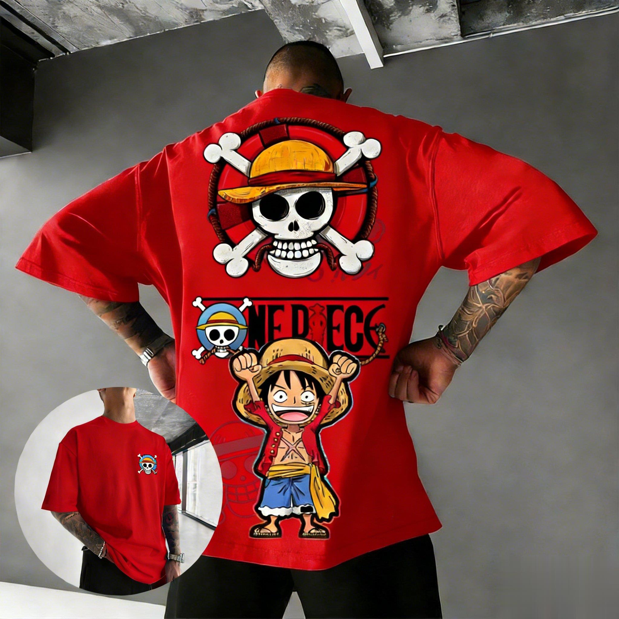 

Футболка с аниме One Piece Луффи Мужская Женская Летняя Хлопковая С Коротким Рукавом Пиратский Веселый Роджер Принт Уличная Одежда Графические Повседневные Топы S