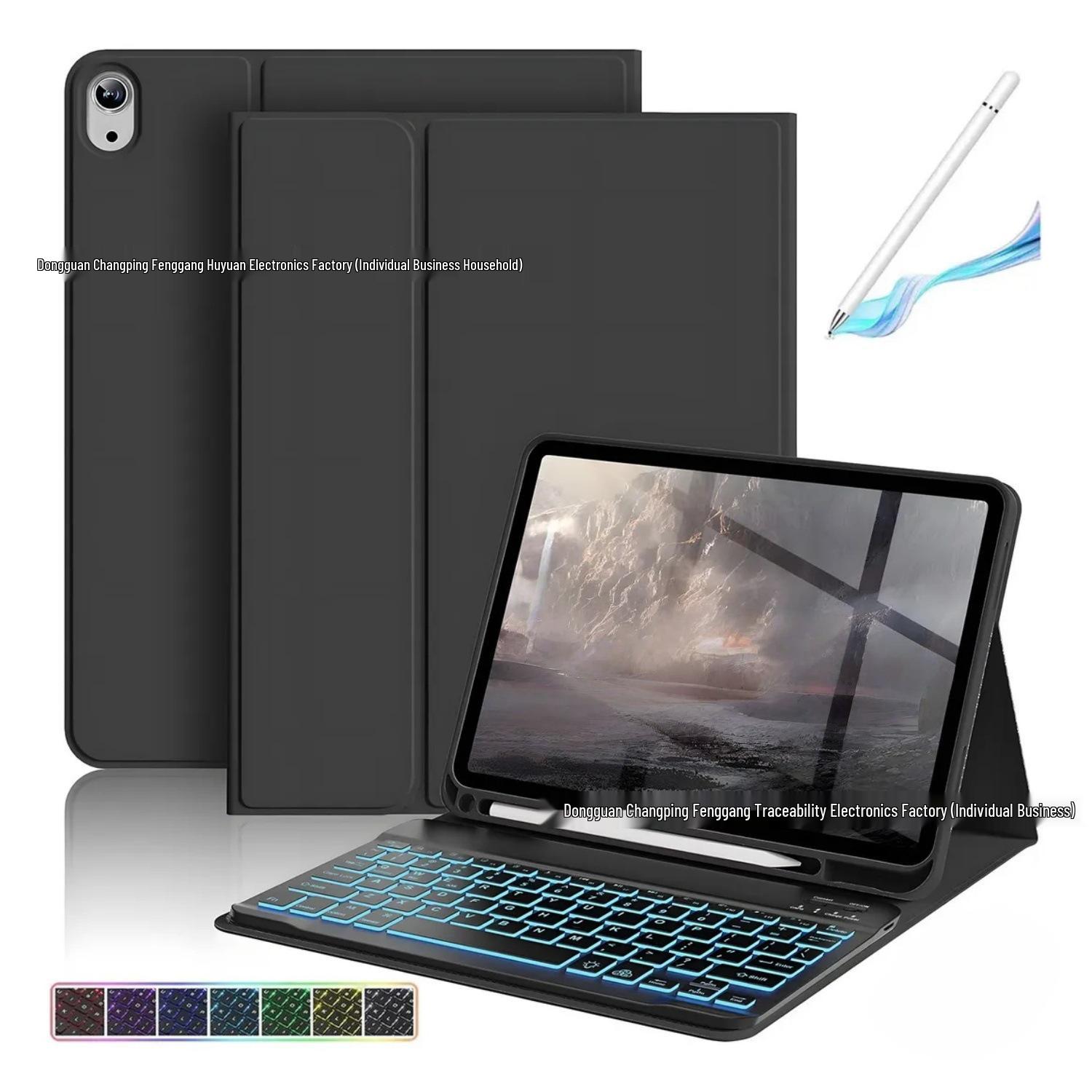 Compatible Backlit Bluetooth Keyboard Case with Pen Slot for iPad 10th Gen - Spanish Layout & 11th Stand Shell iPad 10th/11th (A16) Compatible
