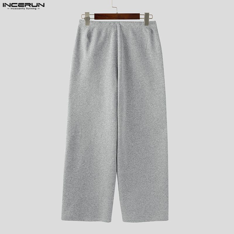 INCERUN Jarní Pánské Stahovací Elastický Pas Potisk Písmen Dlouhé Kalhoty Sportovní Kalhoty