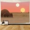 Desert Sunset Wall Tapestry Aesthetic Retro Landscape Canvas Home Decor Poster Art Room Curtain Wall Hanging