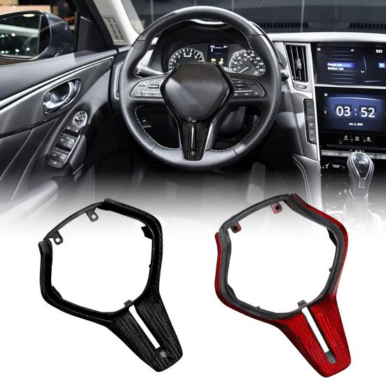 

Автомобильный руль для замены лицевой панели из углеродного волокна Infiniti Q60/Q50 левый правый