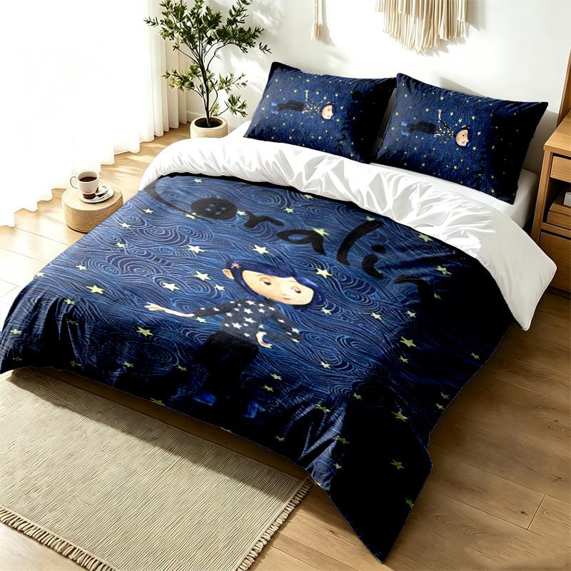 Coraline 3pc Duvet Cover Set Simple Modern Bedding Set Wrinkle Resistant Soft Fabric All Season Use a perfect gift