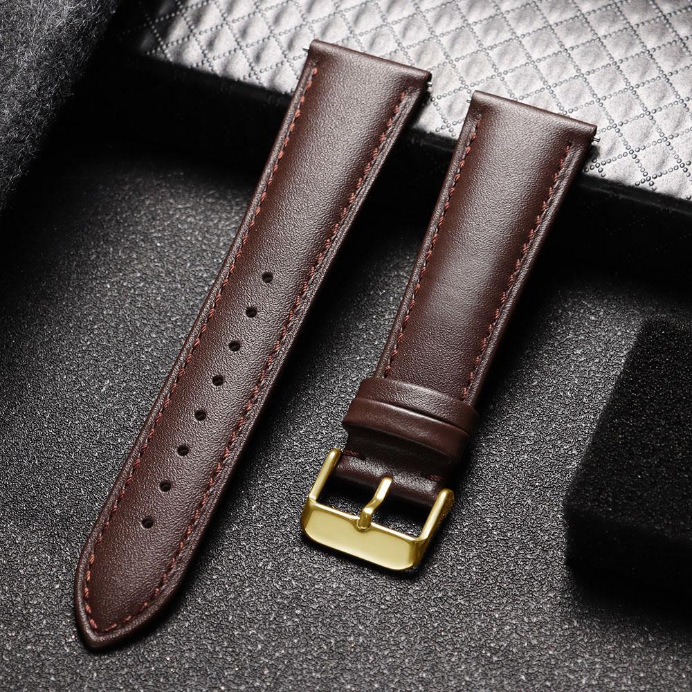 Genuine Calfskin Leather Watch Strap Pin Buckle Quick Release Business Watchband 12mm 14mm 16mm 18mm 20mm 22mm Wristwatch Band