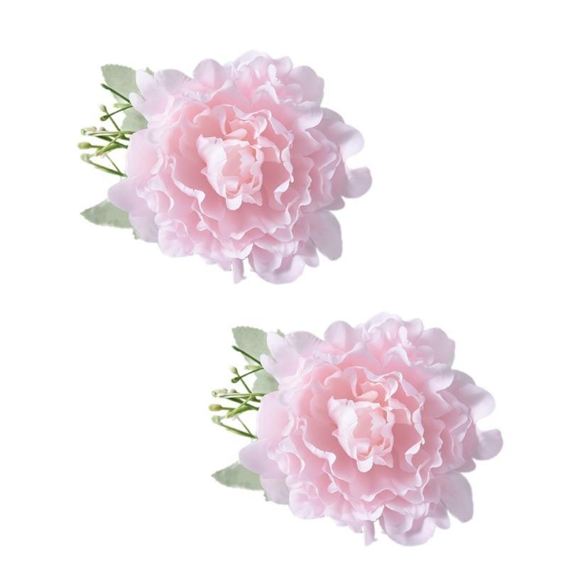 Set of 2Pcs Artificial Peony Flower Curtain Tiebacks Clip Flower Curtain Holder Clamp Decorative Window Drapes Tiebacks