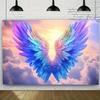 1pc 3D Angel Wings Wall Hang - Vibrant Multi-color Polyester Decoration Suitable for Weddings Birthdays and Party Events