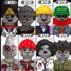 MOC Halloweenské Zombie Figurky Stavební Kostky Dvojitá Hlava Křivý Krk Příslušenství Kostky Hračky Dětský Dárek