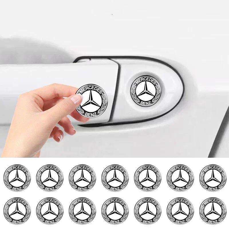 AABIH1 2/5/10Pcs Car Door Lock Keyhole Protection Stickers Emblem For Mercedes Benz W211 W205 W213 W203 C218 A207 CLA CLS E Class