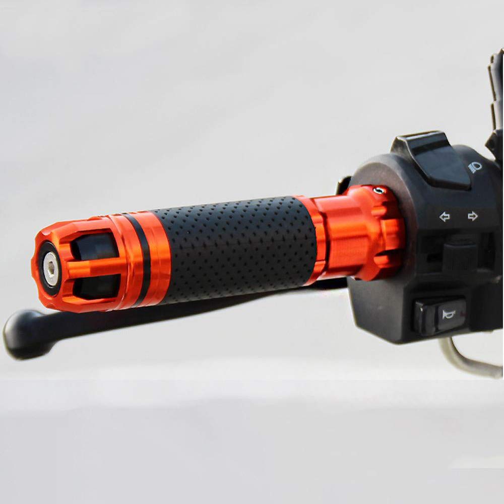 HANSWD 7/8" 22mm Yuniba Monkey Motorcycle Handlebar Hand Grip & Handlebar Grip End with Yamaha Kawasaki Suzuki Ducati (Gold)