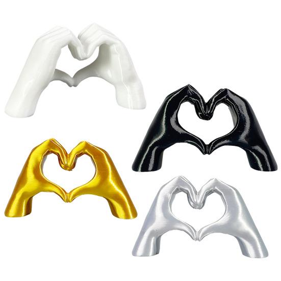 3D Printed Love Gesture Figurine Love Heart Hand Shape Statue Sculpture Home Office Wedding Party Desktop Decoration Ornament