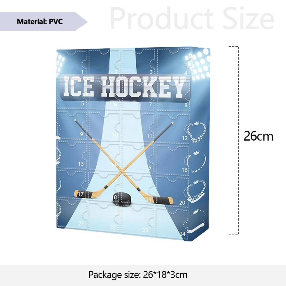 Funny 24 Day Hockey Countdown Advent Calendar The One with 24 Little Doors Miniature Hockey Ornament Home Classroom Office Decor