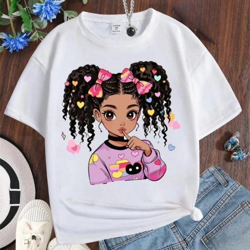 Summer Teen Cotton T-shirt Cartoon Cartoon Print Top Kids Clothes Street Sport Fashion T-shirt Baby Boys Girls Cute Short Sleeve