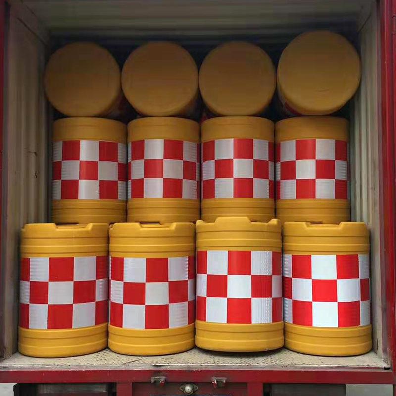 Reflective Plastic Anti-Collision Barrel for Highway Intersections and Toll Stations