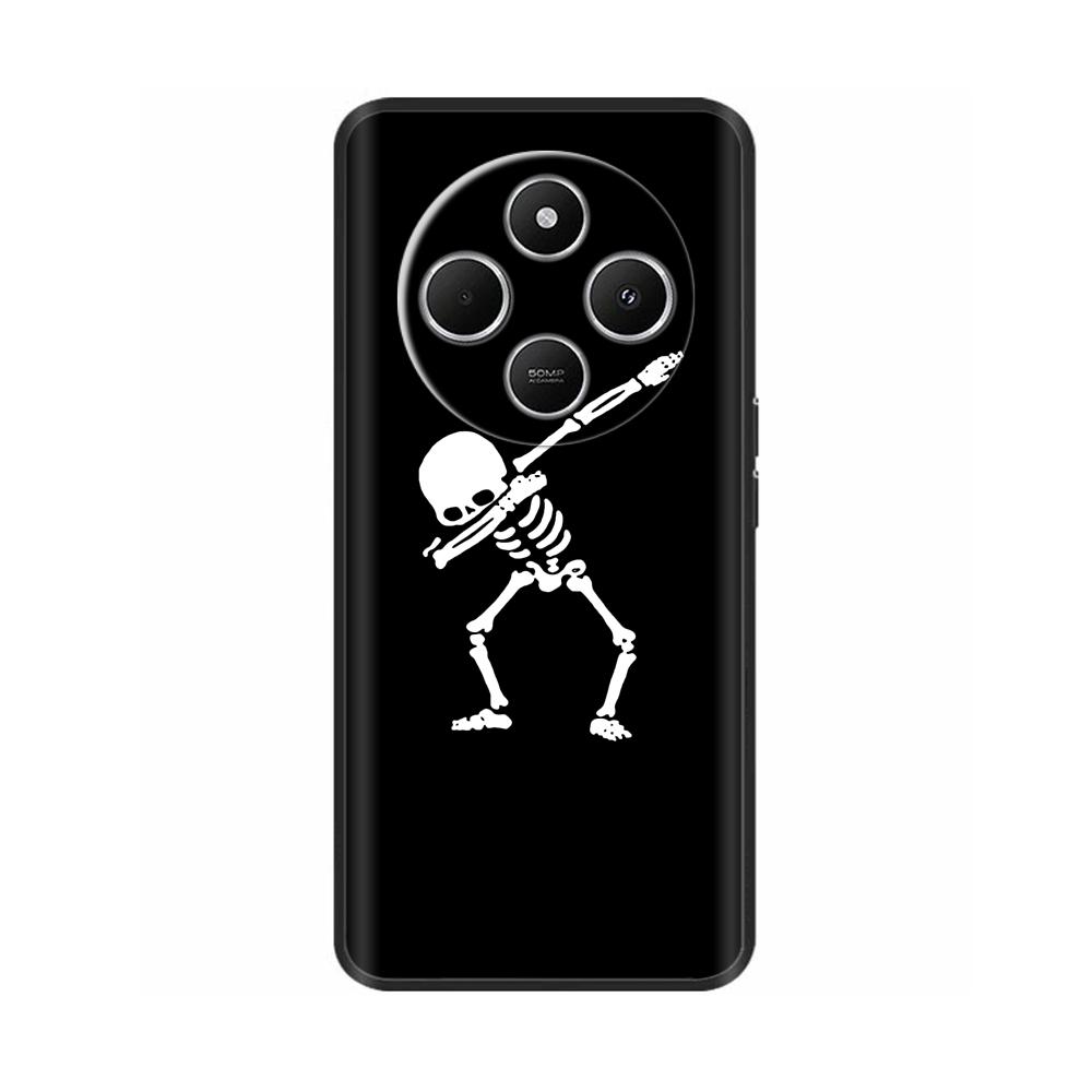 Luxury Painted Case For Redmi 14R 5G Soft Black Silicone Bumper Back Cover for Xiaomi Redmi 14R 14C Cases Funda Shockproof Shell