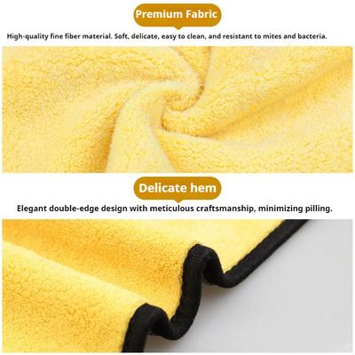 1/2/4pcs Microfiber Cleaning Towel Thicken Soft Drying Cloth Car Body Washing Towels Double Layer Clean Rags Car Accessories