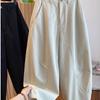 New 2026 Women's Korean Wide-Leg Scythe Pants - Apricot Solid, Loose & Slimming Trousers.