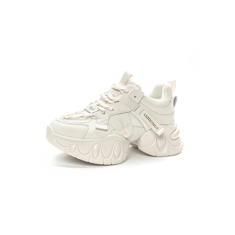 Popular Thick-soled Inner Height-increasing Dad Shoes 2025 Spring New Star with the Same Casual Versatile Fashion Style Lace-up Women