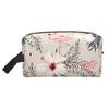 Large Portable Cosmetic Pouch with Zipper Closure Flower Pattern Toiletries Storage and Travel Makeup Bag Makeup Accessory Bag