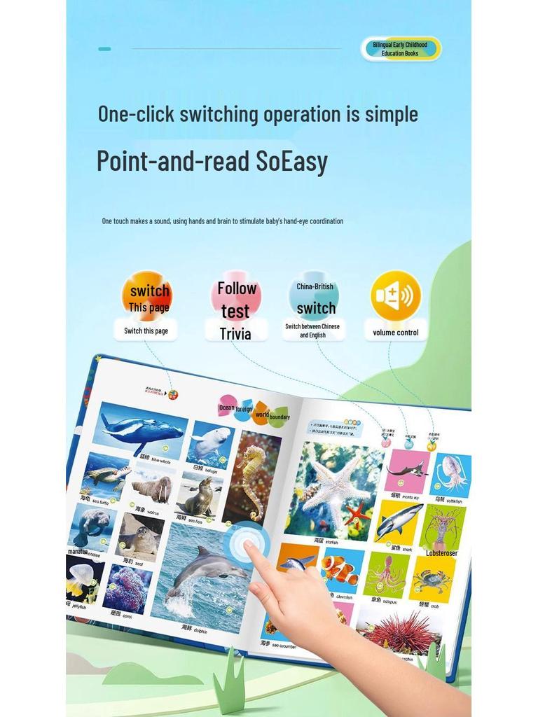 Bilingual Audio Book Learning Toy: Interactive Early Education Machine for Children