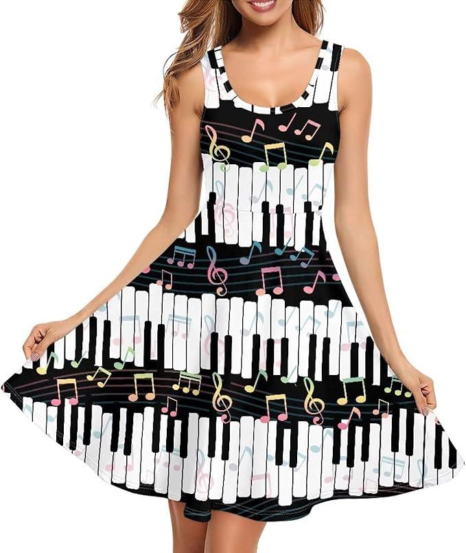 Summer Dress Casual Sleeveless Vest Cotton Skating Vest Short Medium and Long Dress