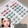 Colorful Gradient Color Eyelashes Natural Individual Segmented Lashes  Christmas Makeup