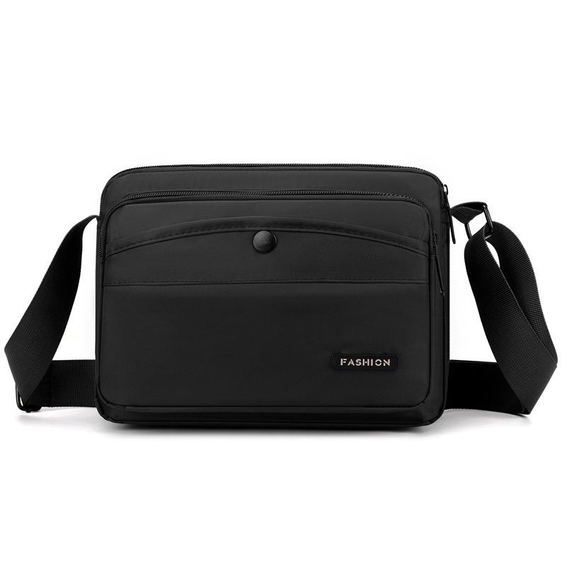 Simple and large-capacity messenger bag, casual Oxford cloth satchel bag, multi-layer cashier stall bag, men's shoulder bag.