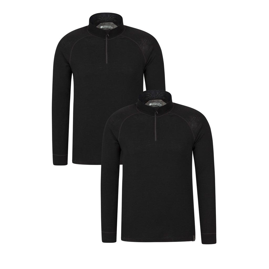 Mountain Warehouse Men's Merino Wool Base Layer Top (Pack of 2)