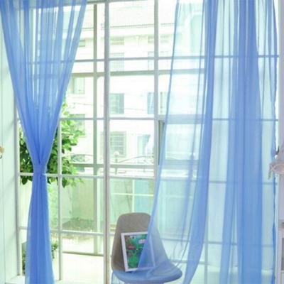 Light Transmission Sheer Curtain Bright Color Polyester Comfortable Touch Door Drape for Living Room