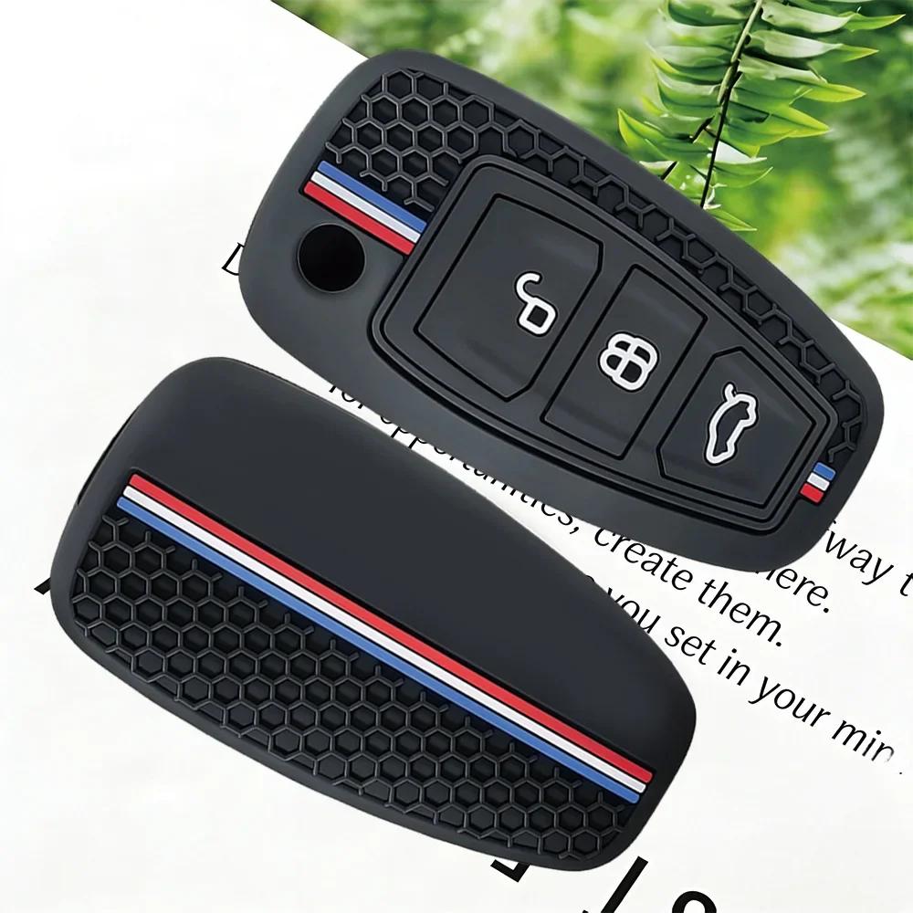 3 Button Silicone Car Remote Key Fob Cover Case For Ford Ranger C-Max S-Max Focus Mk3 Galaxy Mondeo Transit Tourneo Custom
