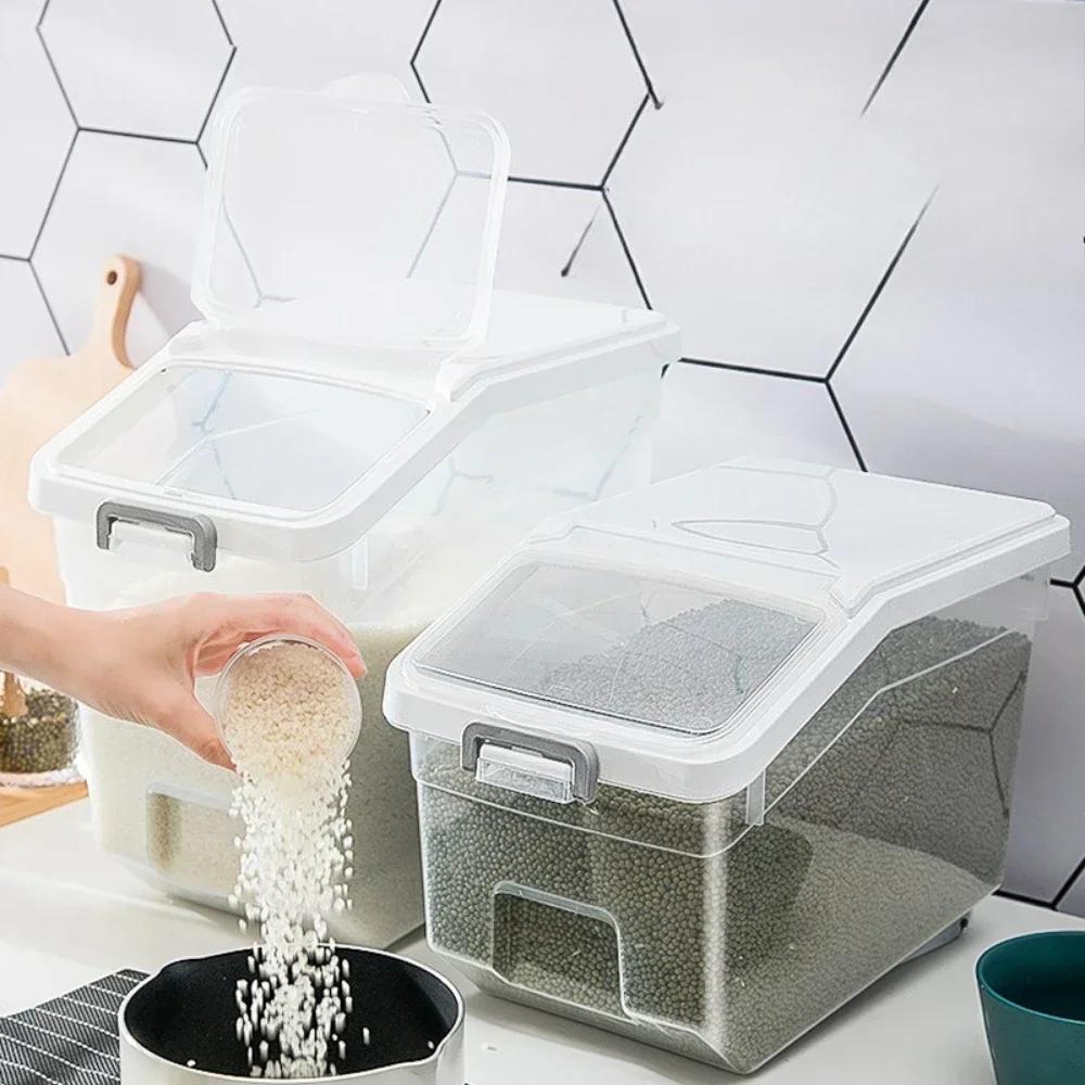 10kg Großraum Reisaufbewahrungsbox Versiegelter Lebensmittelspender Feuchtigkeitsdicht Verdickt Mehl Getreidebehälter Heimküchen-Organizer