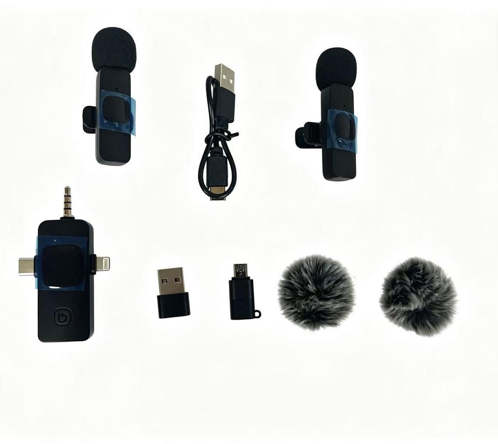 Wireless Lavalier Microphone: One-to-One/One-to-Two, Reverb & Monitoring, Noise Reduction for Live Streaming