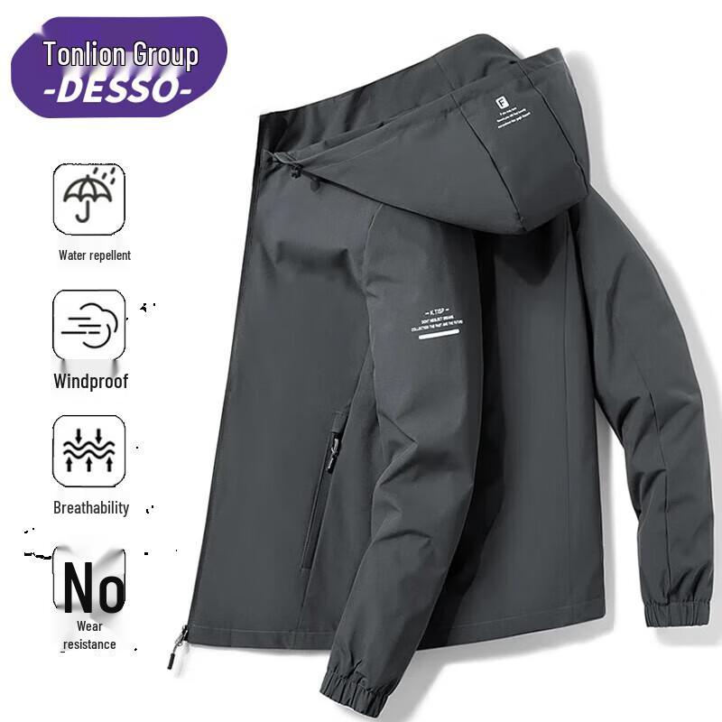 

DESSO Men s Hooded Spring Autumn Casual Jacket 3XL