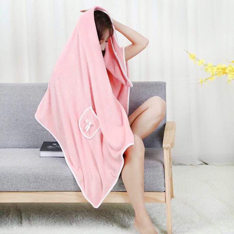 Women's Coral Fleece Wearable Bath Skirt - Soft, Absorbent Towel Wrap for Beach or Home