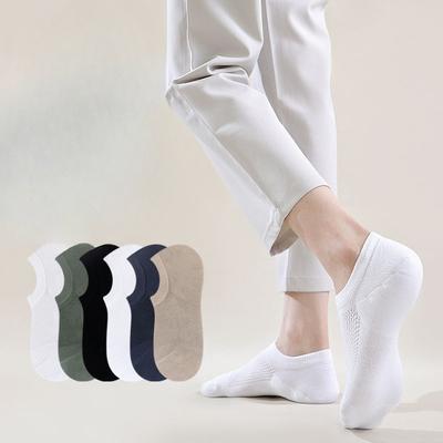 Sommerliche niedrige Sportsocken, unsichtbare Bootssocken, atmungsaktives Mesh aus reiner Baumwolle, Herren-Kurzsocken, geruchshemmend und schweißabsorbierend