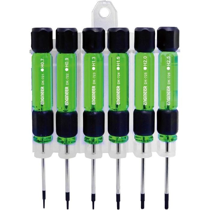 ENGINEER Precision Hex Driver Set DK-702 (Green) 6-Piece