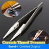Ceramic Tipped 1200° Stainless Steel Tweezers Tips Heat Pointed Resistant Electronic Soldering Fine Pointed Tip Tools Amagi