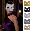 Helansikt Skallemaske Strass Halloweenmaske, Glitrende Og Katt Dekorativ Festopptreden Justerbare Elastiske Stropper Kostyme for Karneval