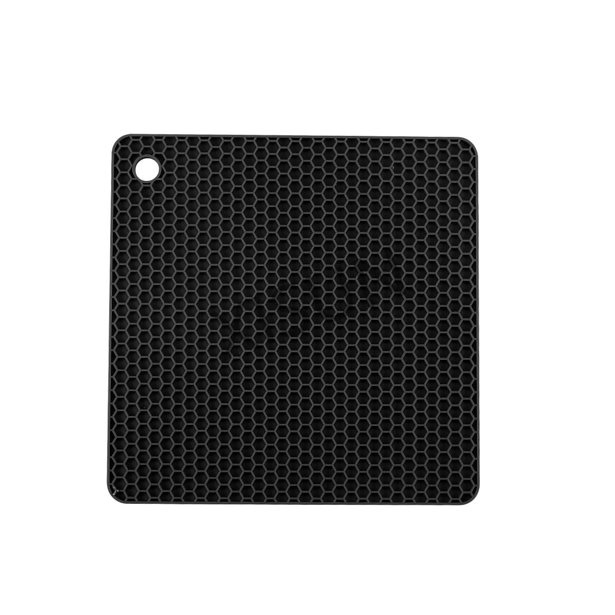 

Квадратные сотовые силиконовые термозащитные коврики, устойчивые к ожогам, подставки под кастрюли для кухни 18x18cm чёрный