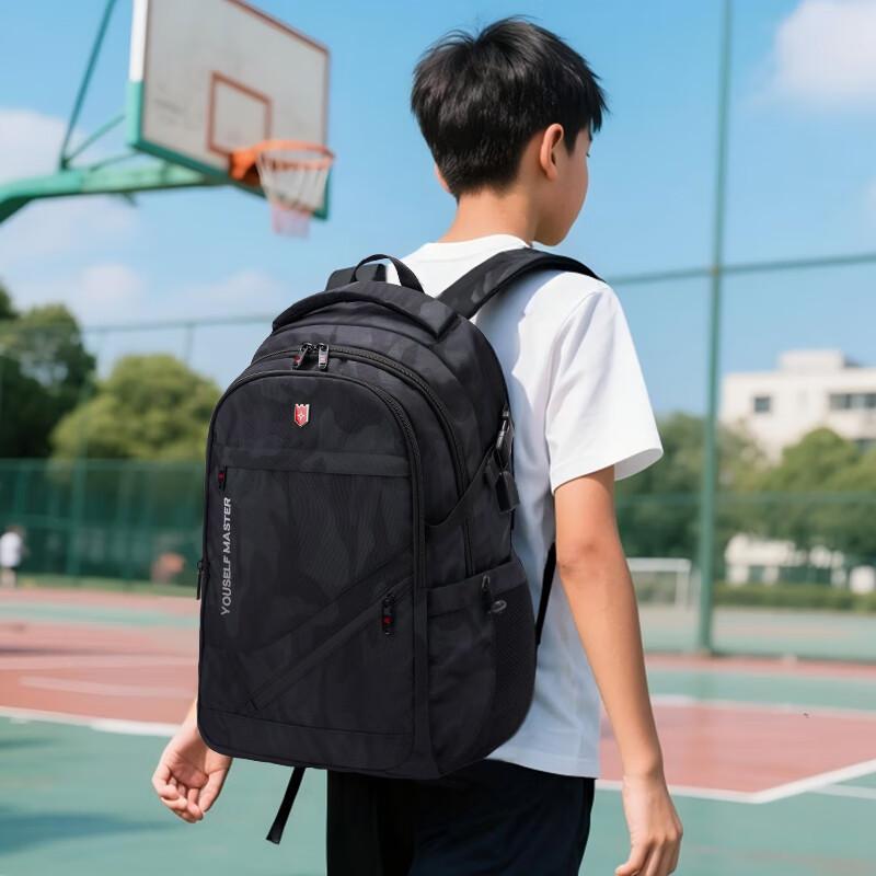 JINSHIWQ Travel Backpack, Commuter Bag, 16.1-inch Laptop Backpack, Bookbag, Black