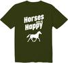 Horses Make Me Happy Horse Riding Lover Unisex Crew Neck Graphic T-Shirt