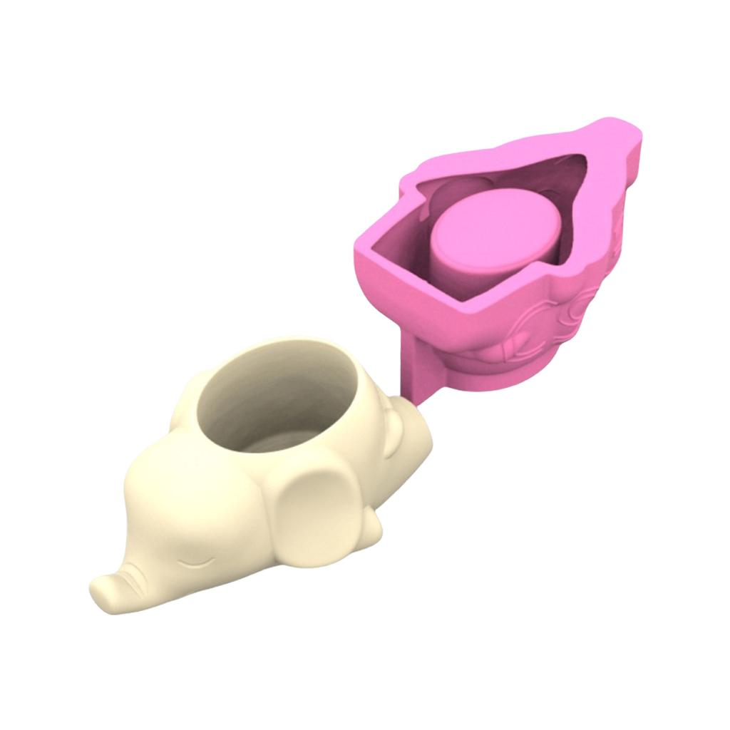 Handgefertigte Silikon-Pflanzgefäßform aus Epoxidharz, Tierform, Kreative Beton-Vasenformen für Sukkulenten und kleine Pflanzen