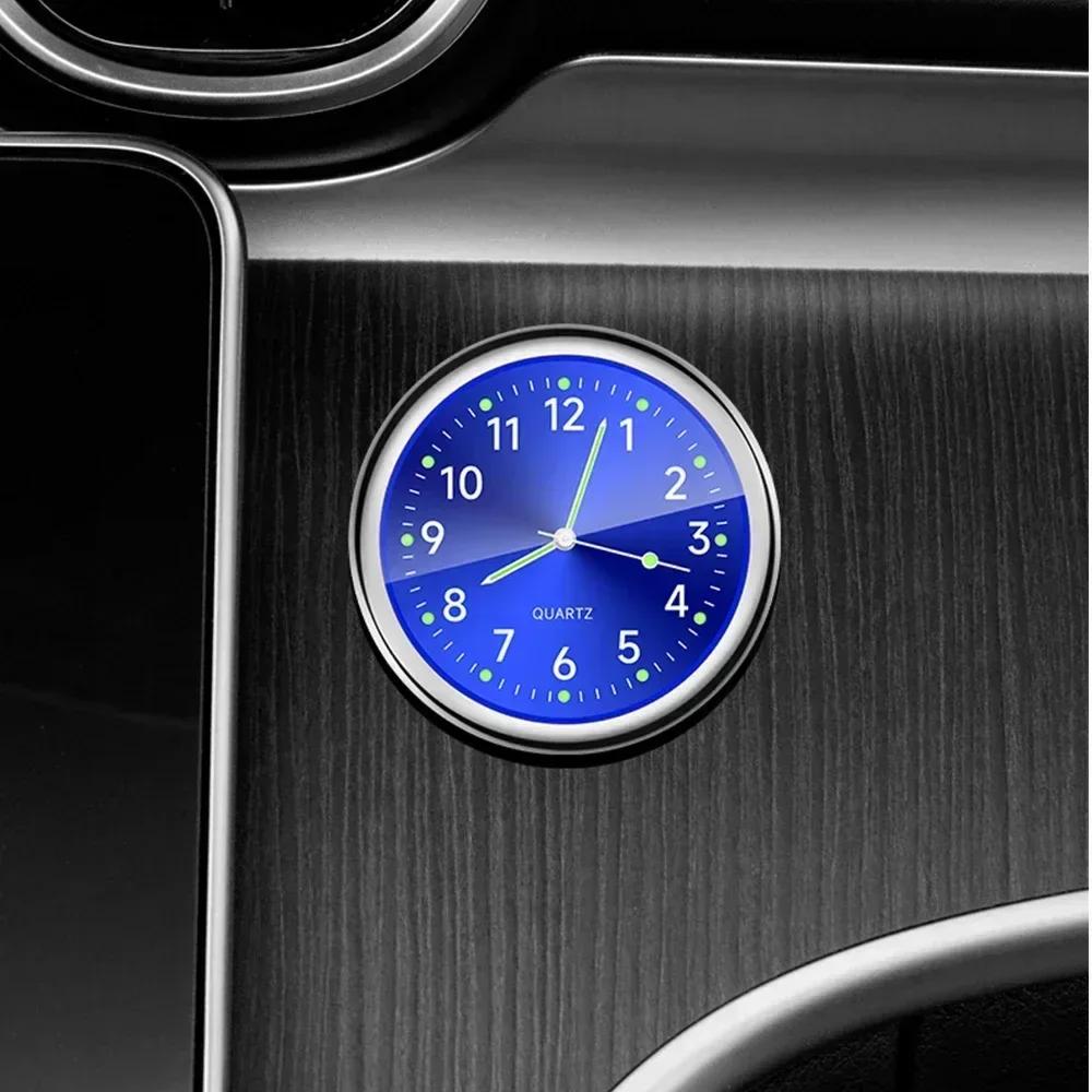 1PC Automobile Clock Dashboard Car Clock Interior Decor Portable Mini Clock Decoration Luminous Analog Watch Ornaments For Cars